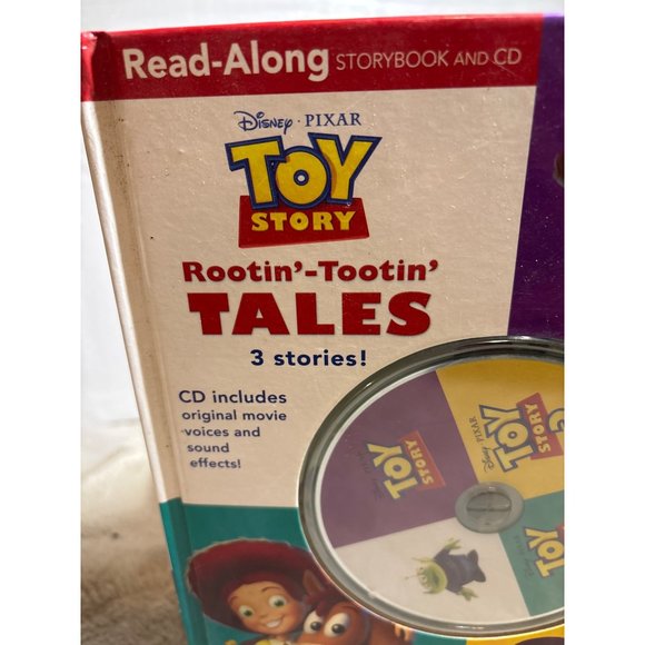 Disney Pixar Toy Story Read-Along Storybook & CD Rootin-Tootin Tales 3 Stories - Picture 2 of 9